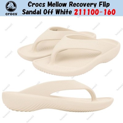Crocs Mellow Recovery Flip Sandale Off White 211100-160 Unisex Gr.