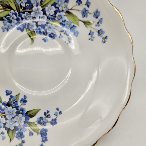 Vintage Rosina England Bone China Forget Me Not Saucer Blue Floral 5.5" - 第 4/8 張圖片
