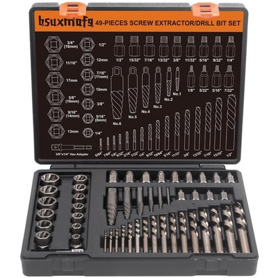 49PCS Screw & Bolt Extractor Set with Left Hand Drill Bit Set, Multi-Spline E...