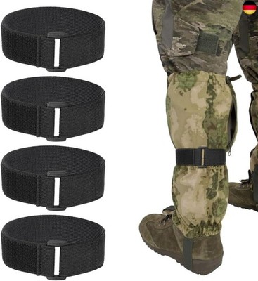 Giantree 4 Stück Gummiband Hosenklammer, Schwarz Hosengummi Hosenband 