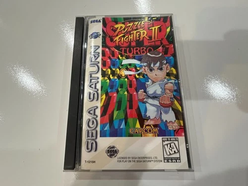 Super Puzzle Fighter II 2 Turbo (Sega Saturn 1997) Complete w Reg Card Tested EX