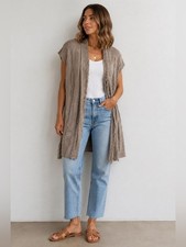 Pure Jill Elements Distressed Fringe Open Fro...