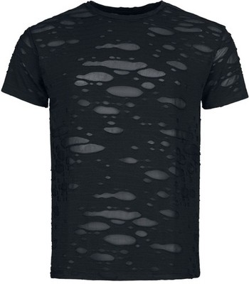 Gothicana by EMP Herren schwarzes T-Shirt mit Cut-Outs und transparentem Stoff