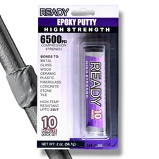 Ready High Strength Premium Epoxy Putty, 10 Minute Quick Set, High Temperature, 