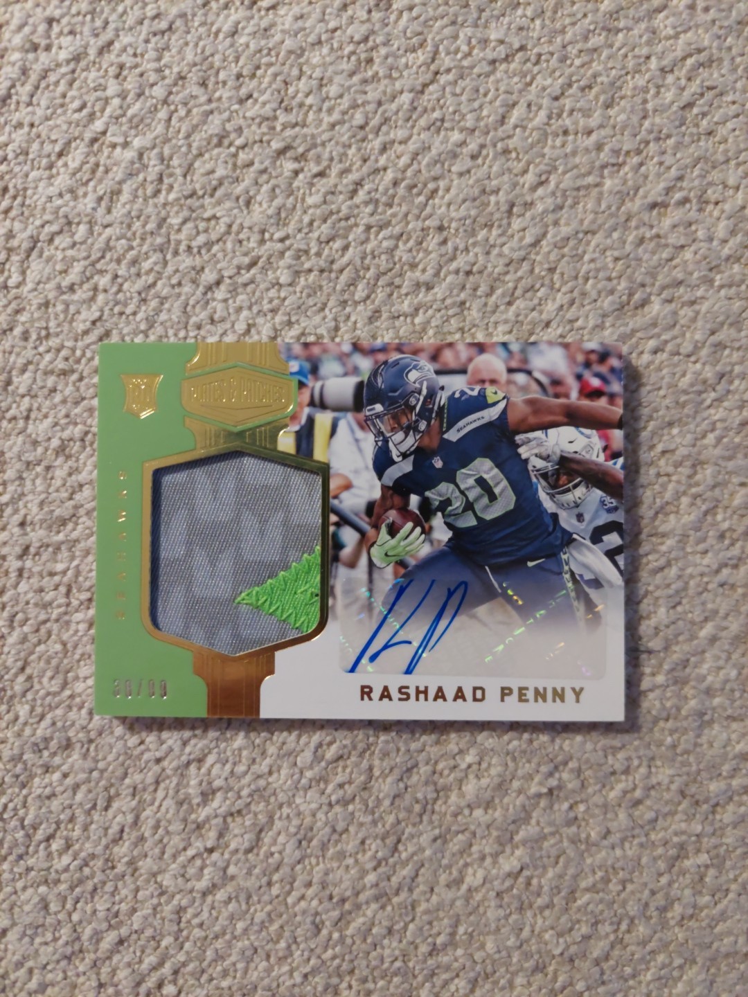 Rashaad Penny Panini Plates & Patches #227 Patch Autograph