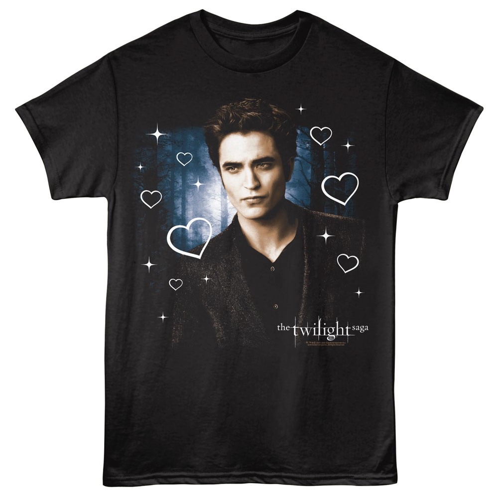 Twilight Movie Saga T-Shirt EDWARD FOREST HEARTS New Licensed