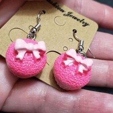 Pink cupcake earrings