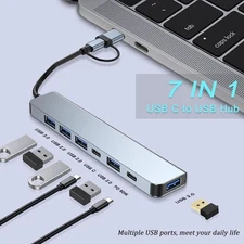 7-in-1 USB-C Hub Adapter Type-C Hub USB 3.0 Docking Station For Pro/Air iPad Pro