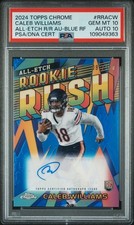 2024 PSA 10 &10 AU Topps Chrome CALEB WILLIAMS RC , All-Etch BLUE REFRACTOR /150