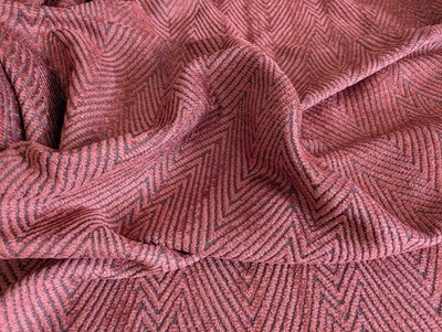 Stoffrest JAB ANSTOETZ Polsterstoff - Velours - Chevron - Beerenrot - 215x145