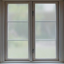 VELIMAX 1/2" Reeded Frosted Privacy Window Film - Static Cling, UV Protect