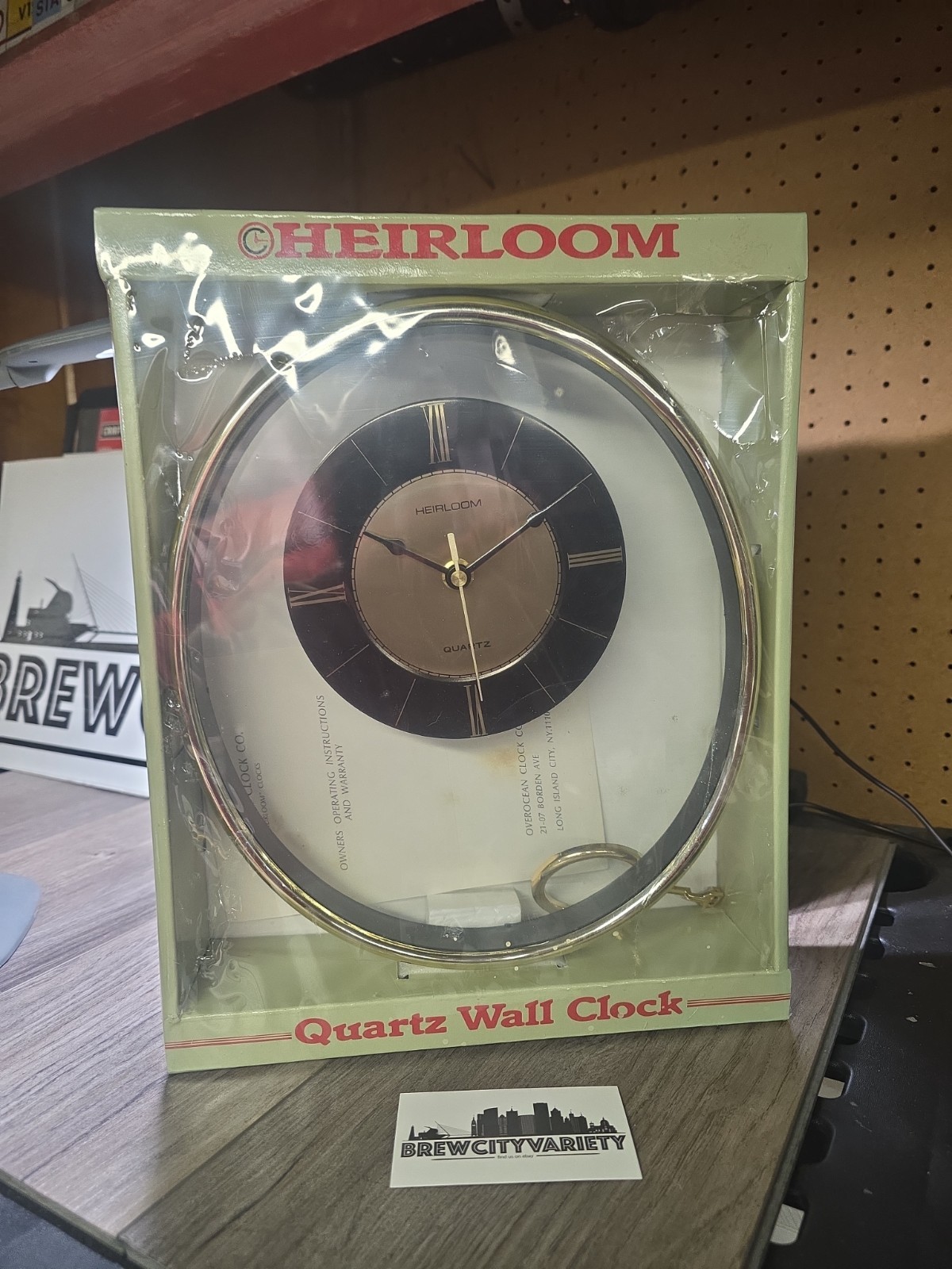 Heirloom 1980s/90s VTG Quartz Thru Mid Century Style Oval Wall Clock Sealed