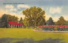 Elmwood Park Omaha Nebraska Vintage Linen Postcard Tichnor Bros