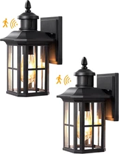 EDISHINE 2 Pack Dusk to Dawn Outdoor Wall Lantern, Weatherproof Porch Light US