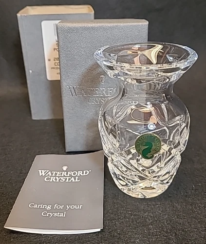 Vintage 1995 Waterford Society Crystal Posy Vase w/ Box, 4.25" x 2.5"