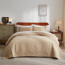 Velvet Quilt Set King Quilt, Lightweight Soft King Comforter Set, Bedspread C...