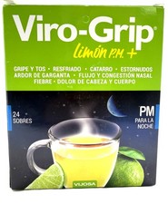 VIROGRIP TE LIMON PM NOCHE Gripe tos Flu Congestion Nasal Fiebre Dolor Cabeza 24