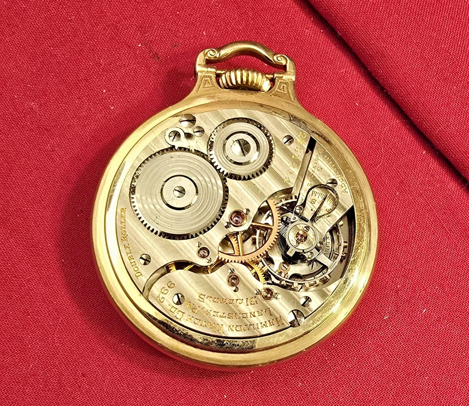 Hamilton 992E 1940 runs great, face and hands are excellent. With chain - Image 4 of 4