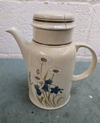 ROYAL DOULTON Lambethware Hill Top Design L.S.1025 KAFFEEKANNE defekter Deckel 1977