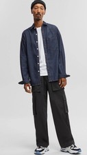 Mode of One Men's Regular-Fit Denim Shirt, Wall Street Size XL