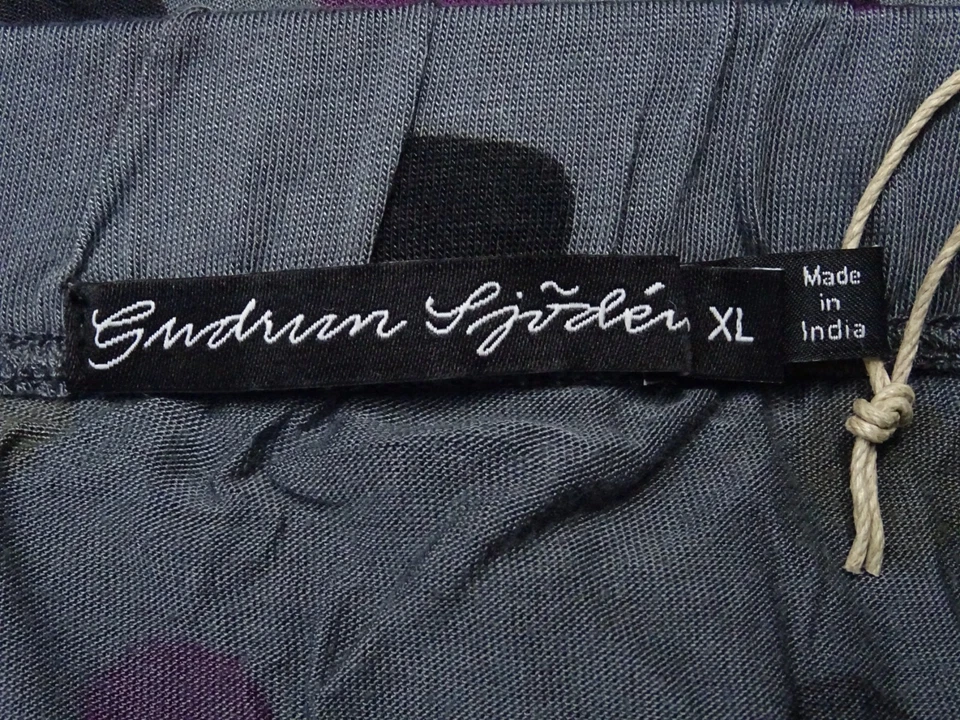 Gudrun Sjoden Siena Skirt Size XL 20 Grey Striped Polka Dot Modal Midi: 33" Long - Image 3 of 4
