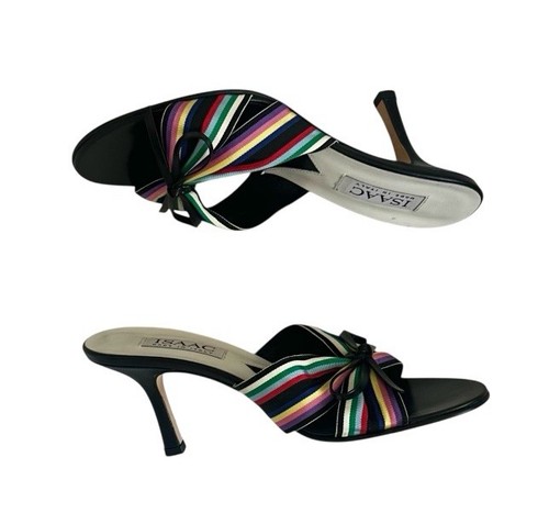 Sandalias Isaac Couture negras de cuero para niños con tacón de gatito talla 7 - Imagen 5 de 10