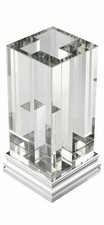 CHRISTOFLE B07936305 PERSPECTIVES CHROME-BASE GLASS VASE ( NEW OTHER )