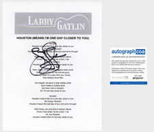 LARRY GATLIN SIGNED THE GATLIN BROTHERS HOUSTON LYRIC SHEET w/PROOF & COA