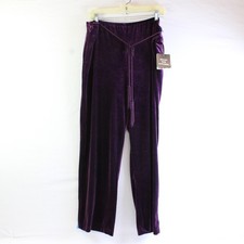 NOS Vintage Sag Harbor Fig Purple Velour Pant...