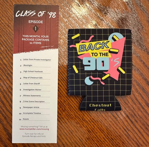 Hunt A Killer Class of 98 Parted Out Game Parts From Episodes 1-3