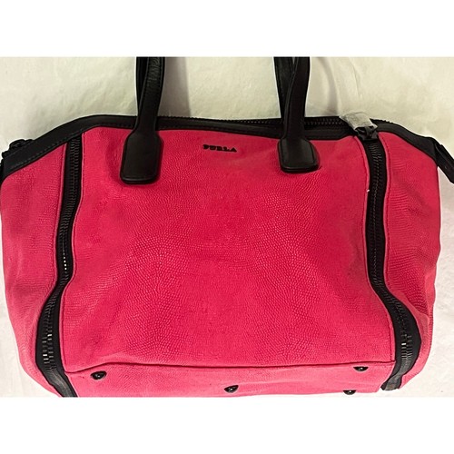 Furla Bowler bag, zipper closure,Top handle Bright Pink Textured leather Bag - Picture 6 of 17