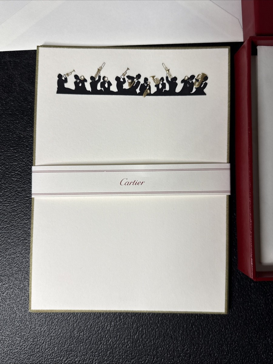 Authentic Cartier Red Gift Box Set w Envelope Papers Empty Jewelry