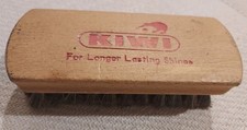Vintage KIWI Branded 100 Horsehair Kwik N Easy Shine Brush 6.5" Shoe Polishing