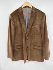 Saddlebred Mens Corduroy Sport Coat Blazer Jacket Brown 46 Long