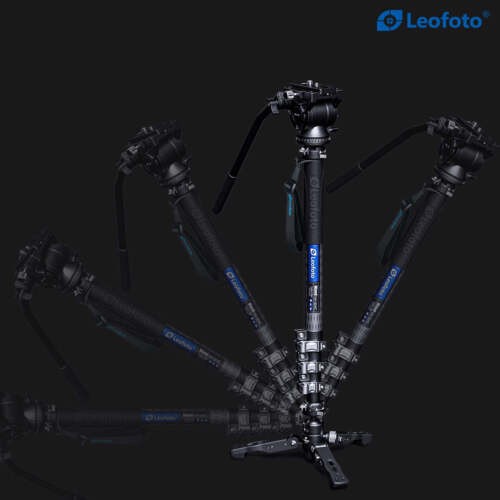 Leofoto MV-324CL Carbon Fiber with VD-03 Base Support & BV10 Video Head - Picture 6 of 10