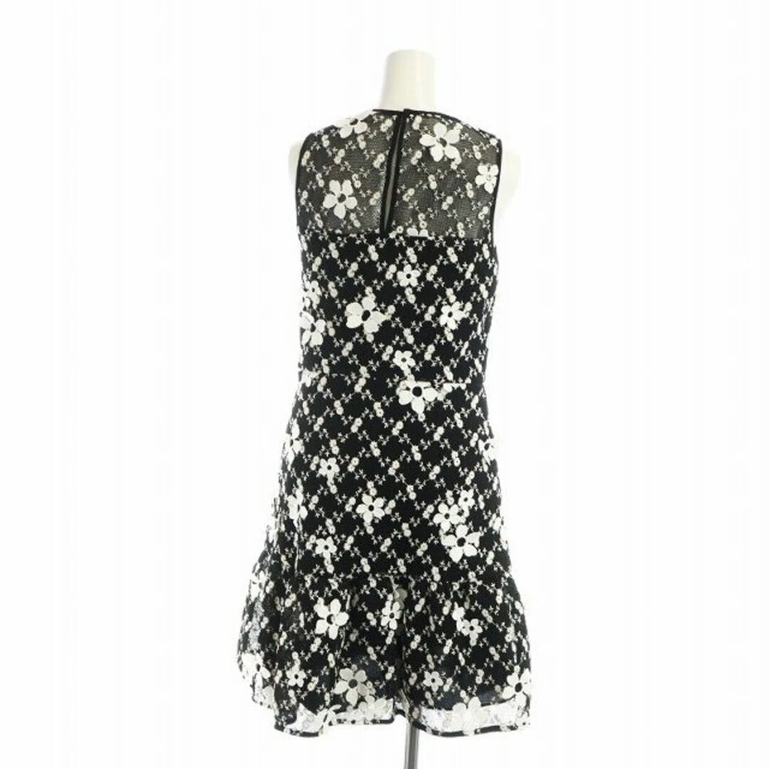 Abito Michael Kors smanicato pizzo floreale volant medio 00 XS nero bianco u