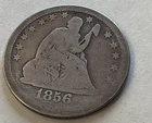 1856 Seated Liberty Quarter Silver 25C – Vintage US Coin – Circulated