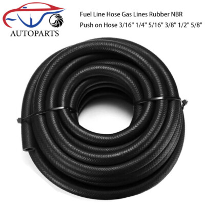 25FT Fuel Line Hose Gas Lines Rubber NBR Hose 3/16'' 1/4'' 5/16'' 3/8'' 1/2'' 5/8''