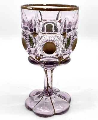 Antiker Prunkbecher Glas Pokal Antikglas Goldbemalung Böhmisch Biedermeier