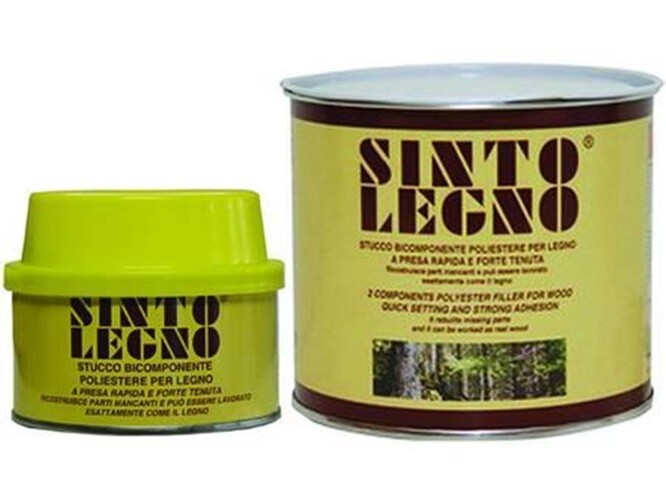 2 pezzi  SINTOLEGNO STUCCO PER LEGNO IN BARATTOLO ml.175 legno chiaro/scuro