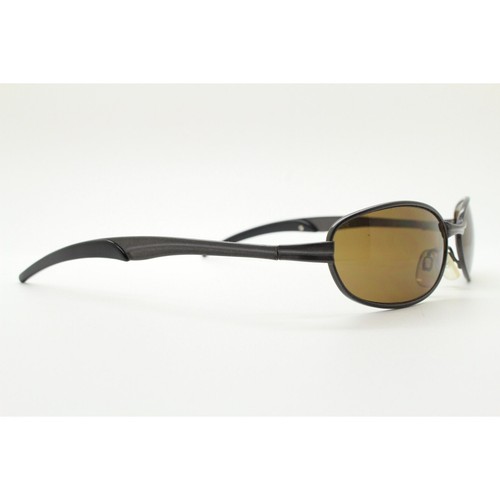 90s vintage oval small bug eye sunglasses. Curved grey solid metal frame. NOS - Picture 8 of 8