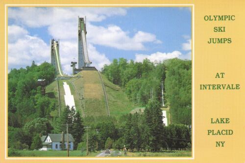 Olympic ski jumps, Intervale Lake Placid, original postcard. - 第 1/2 張圖片