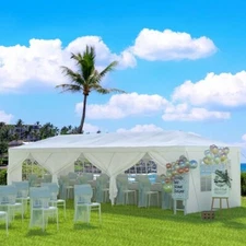 uhomepro Backyard Tent for Parties, White 10x30ft Wedding Party Tent Patio Gazeb
