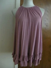 Anthropologie Eri & Ali Women’s Pink/Rose Ruffle Hem Swing Top Xsmall