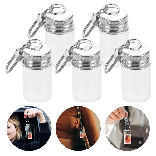 5 Piezas Llavero Botella Estudiante Hágalo Usted Mismo Mensajes Tarro Mini Botellas Anillo - Imagen 2 de 12