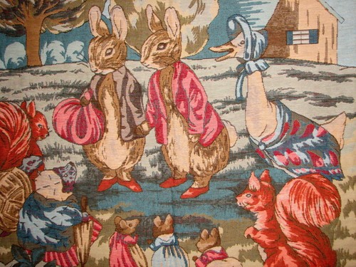 NEW 60" BEATRIX POTTER PETER RABBIT BELGIAN TAPESTRY TABLE THROW BED SPREAD 746 - Picture 3 of 4