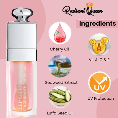 Radiant Queen Lip Glow Oil-Pink / Maximizing & Revitalizing for Dry Lips ,Cherry