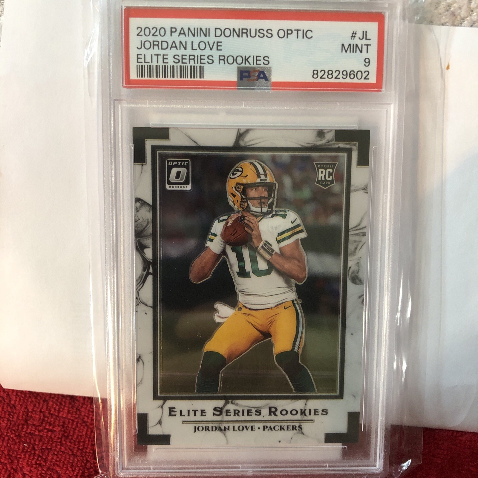 JORDAN LOVE 2020 Panini Donruss Optic Elite Series Rookies # JL PSA 9