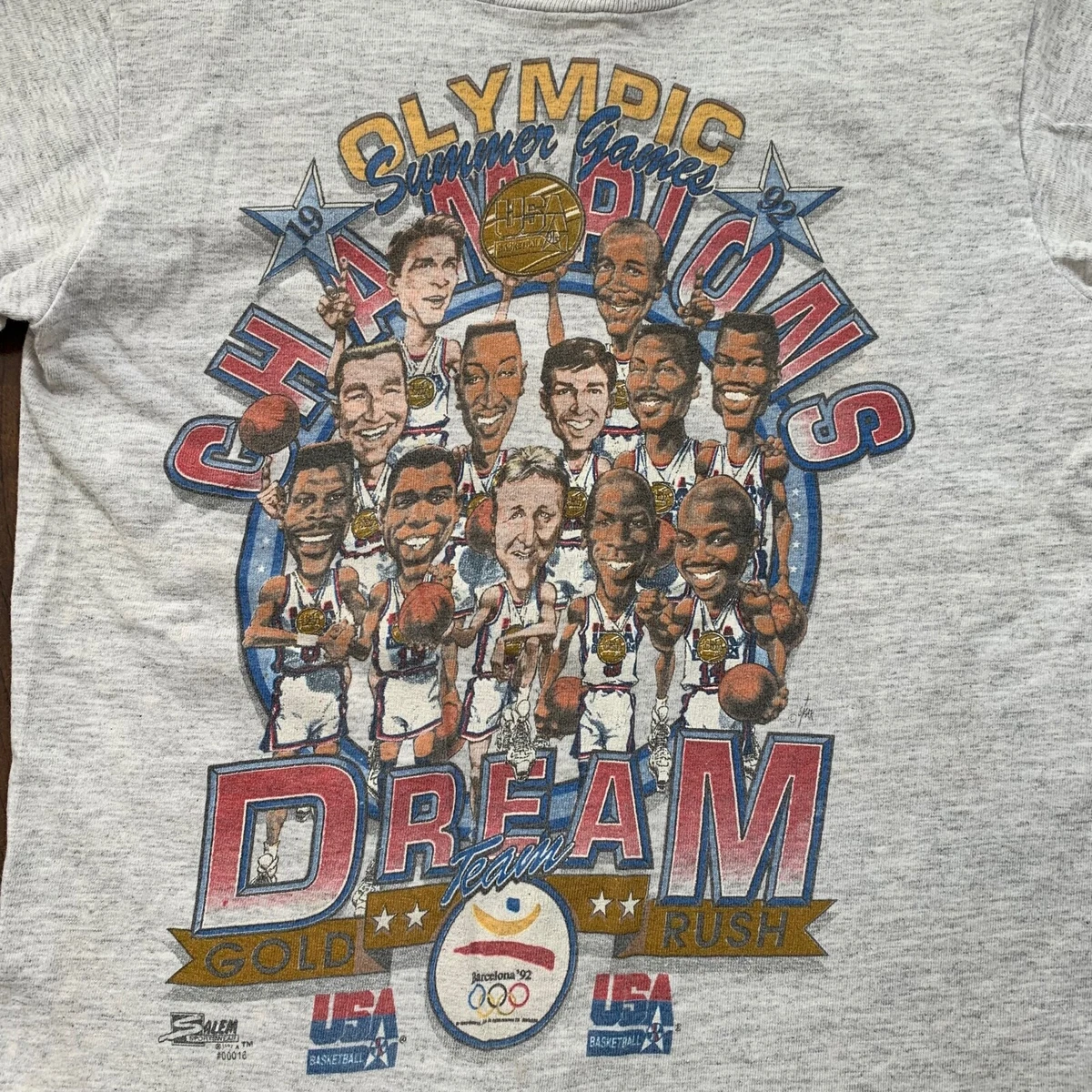 KIDS SIZE 1992 Dream Team Usa Basketball Caricature Salem Vintage
