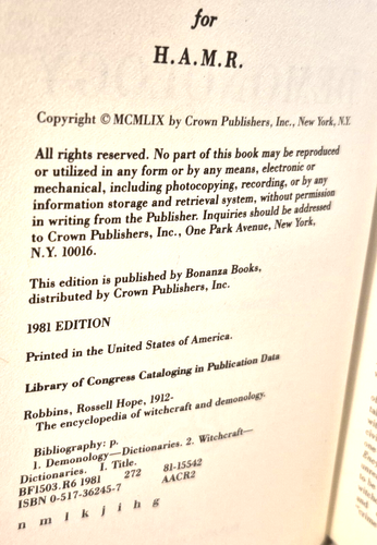OCCULT: THE ENCYCLOPEDIA OF WITCHCRAFT AND DEMONOLOGY, Robbins, Illustrated - Imagen 15 de 19